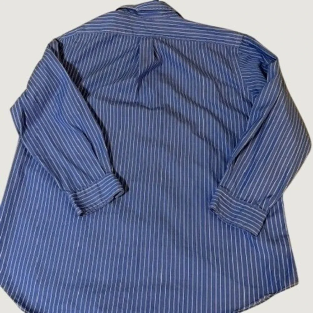 Polo Ralph Lauren Mens Blue Pinstripe Button Down L/S Shirt Classic Fit 17.5/33